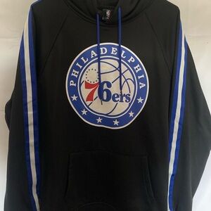 NBA Philadelphia 76ers Black and Blue Hoodie Mens size Medium